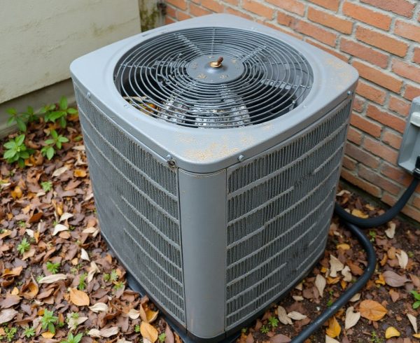 AC condenser clogged with leaves Altadena