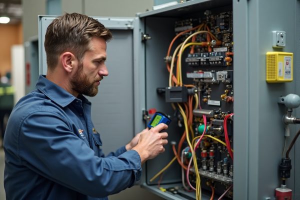 Heat pump inverter board repair technician